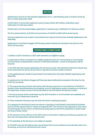 Student bursaries 2025 t&cs
